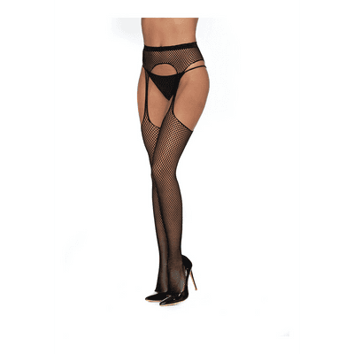 Visnet Suspender Pantyhoses - Één maat - Zwart